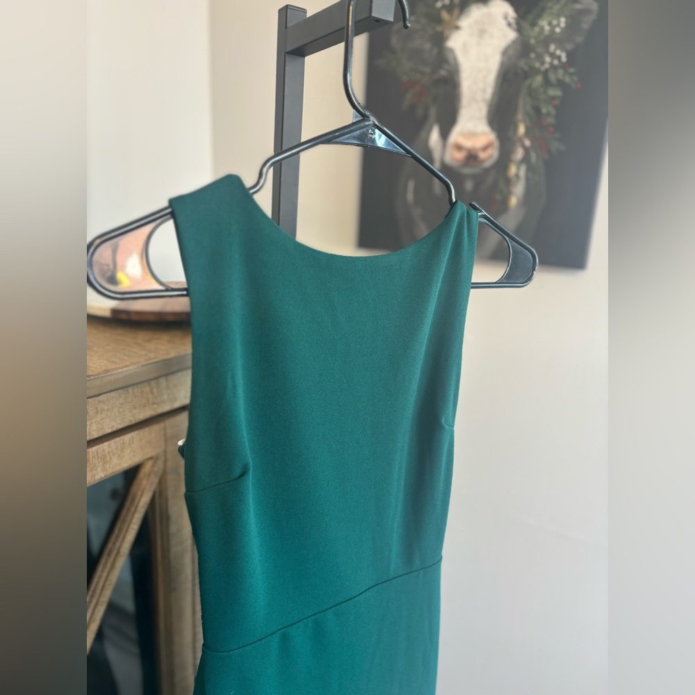 Lulus Current Exquisite Refinement Emerald Backless Bow Ruffled Maxi Dress - Picture 8 of 16